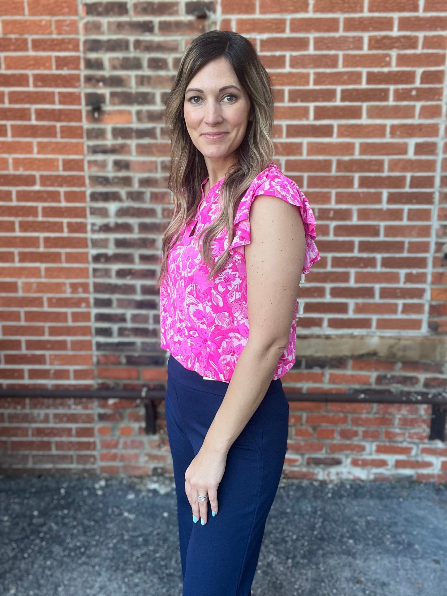 The Elmore Pink Floral Blouse