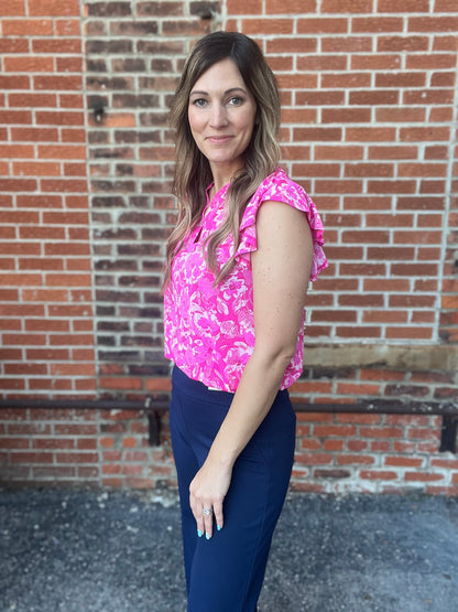 The Elmore Pink Floral Blouse