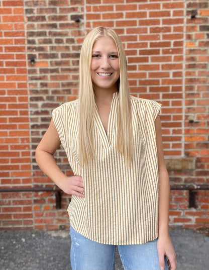 The Laurie Casual Striped Drop Shoulder Top