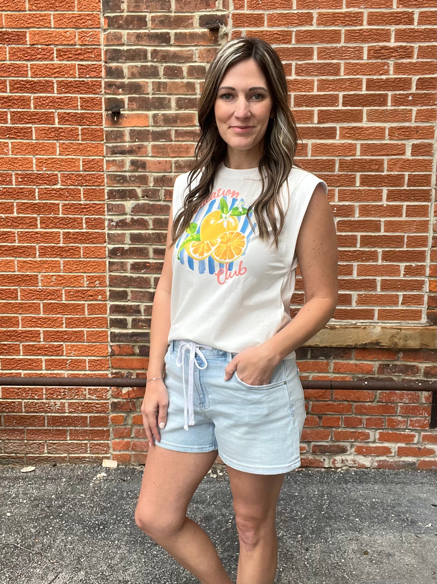 The Sienna Vacation Club Embroidered Tank Top