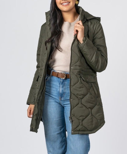 The Rene Poly Quilted Hooded Coat
