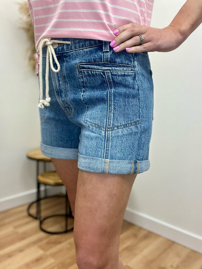 The Riley Drawstring Jean Shorts