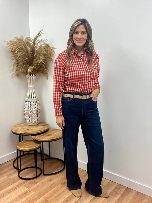 The Reign Dark Wash Loose Straight Leg