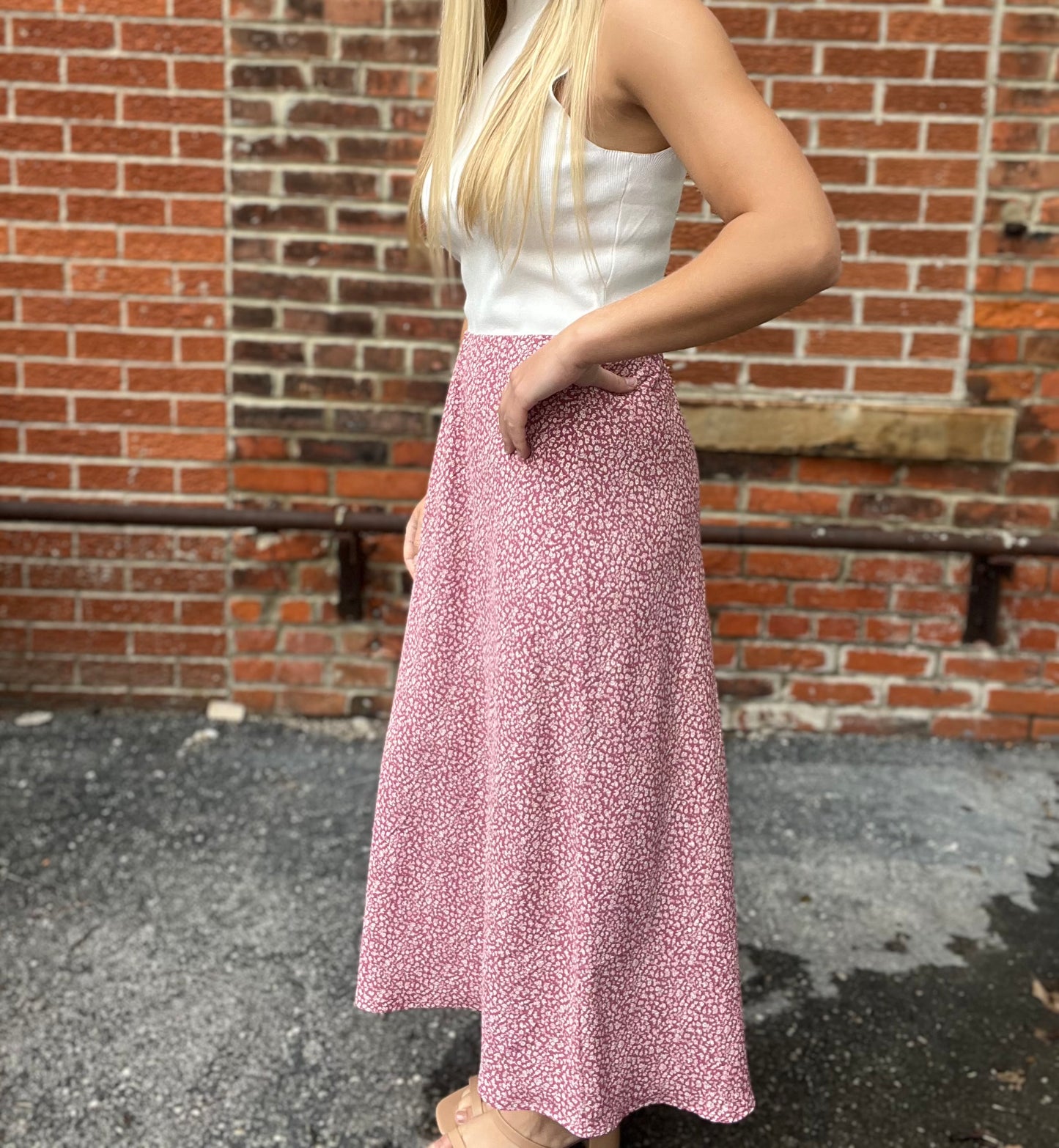 The Mavie Midi Floral skirt