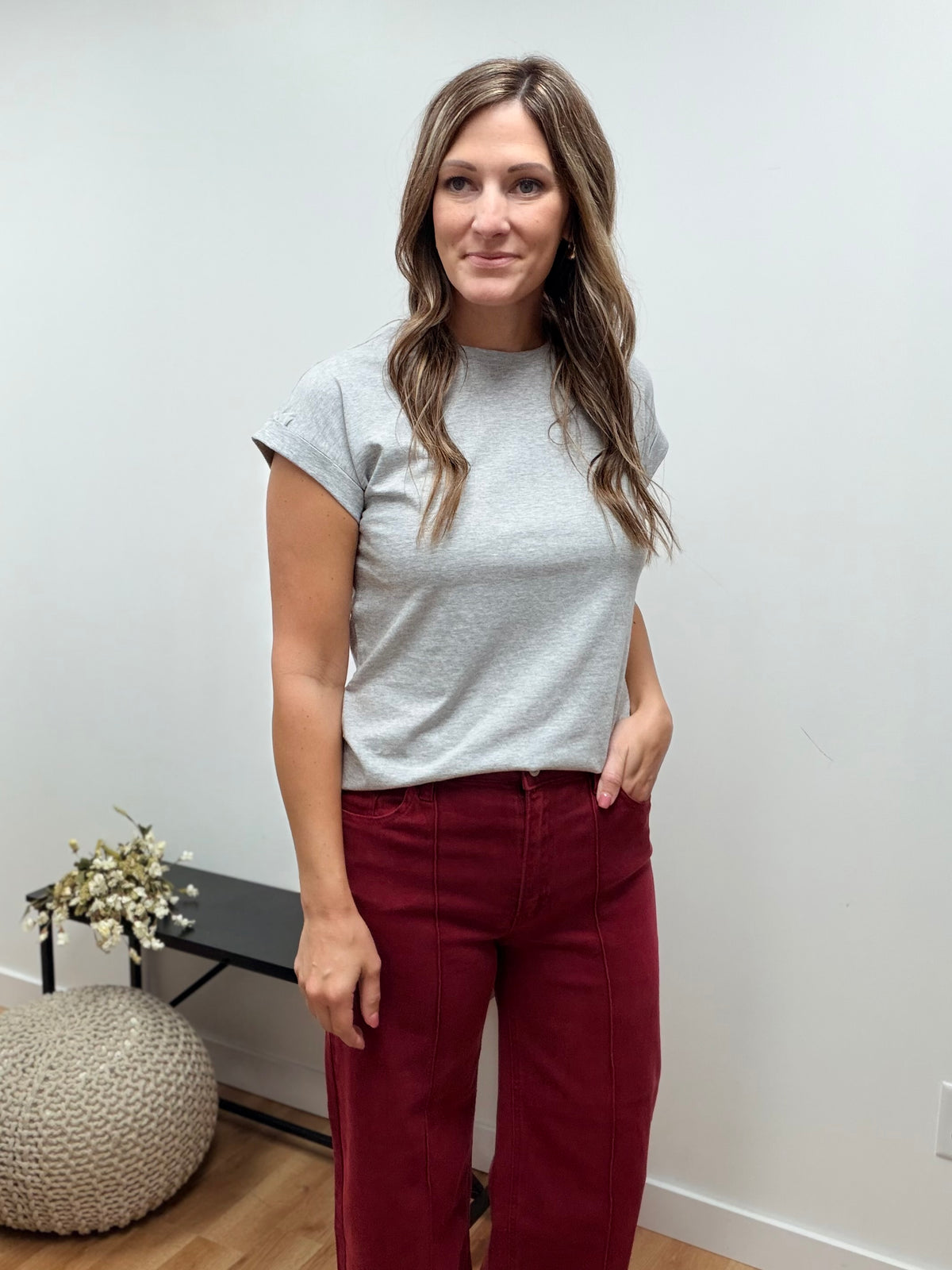The High Rise Heidi Cropped Pintucked Pants