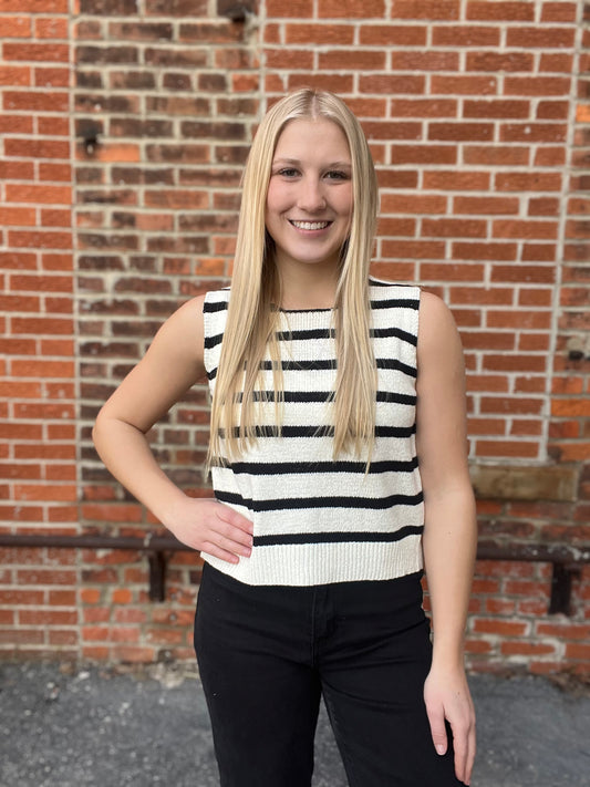 The Ryder Striped Tie Back Tank