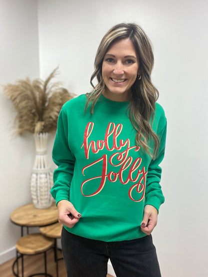 Green Holly Jolly Crewneck