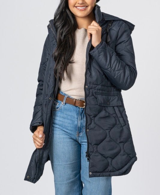 The Rene Poly Quilted Hooded Coat