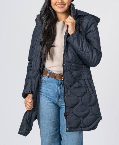 The Rene Poly Quilted Hooded Coat
