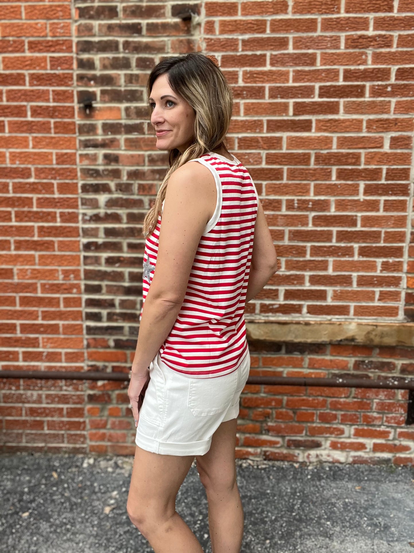The Star Sequin Patched Tank