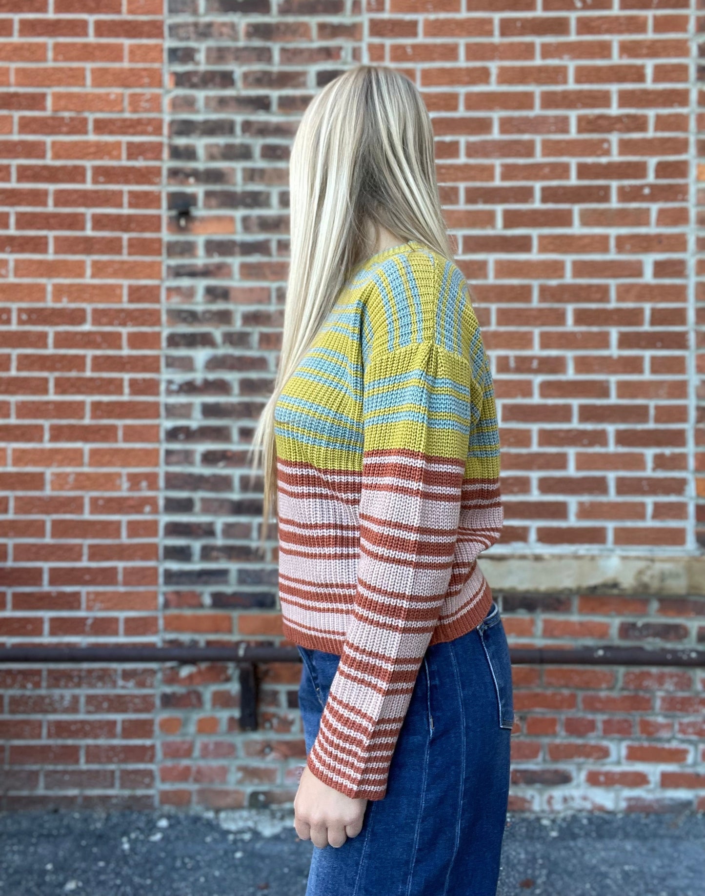 The Rora Multi Color Stripe Sweater