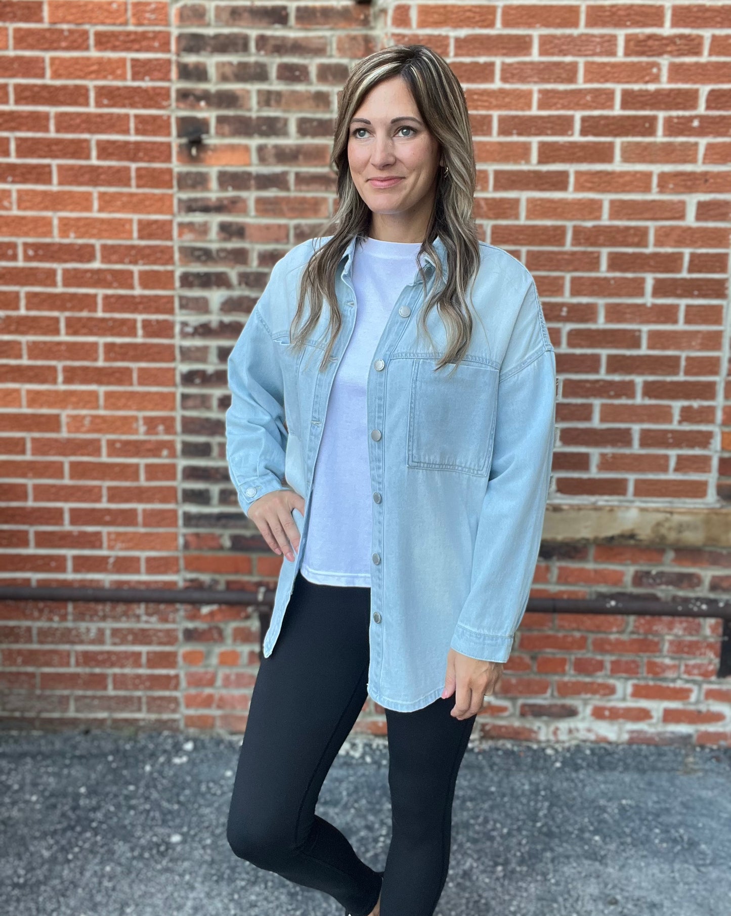 The Bennet Oversized Light Wash Shacket