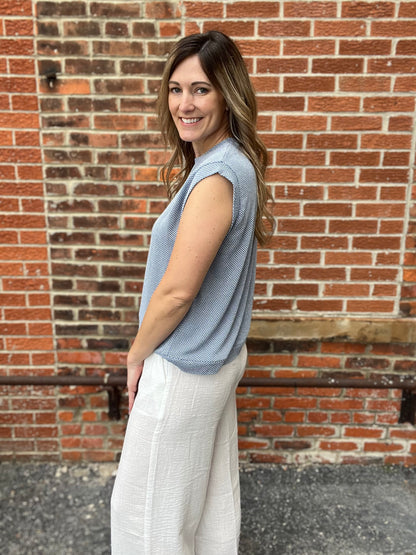 The Aree Two Toned Denim Top