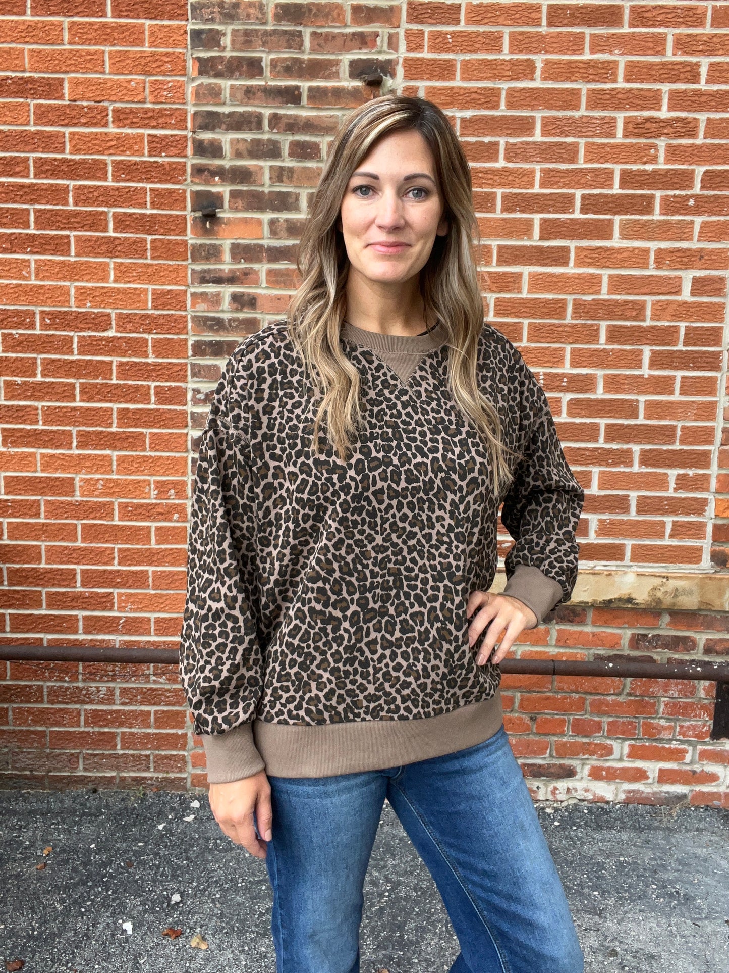 The Mocha Miles Leopard Pullover