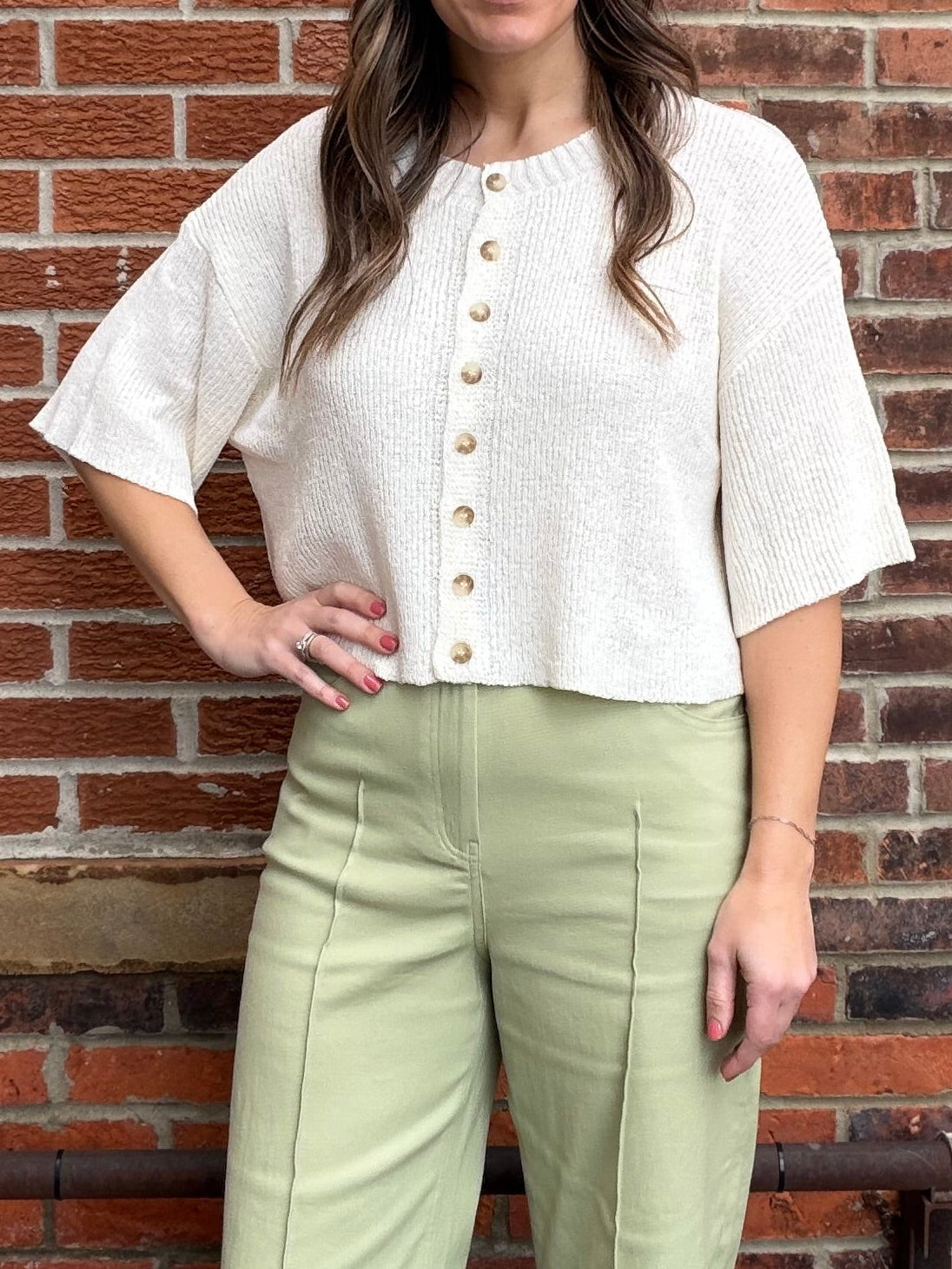 The Deacon Boxy Short Sleeve Button Down Cardigan