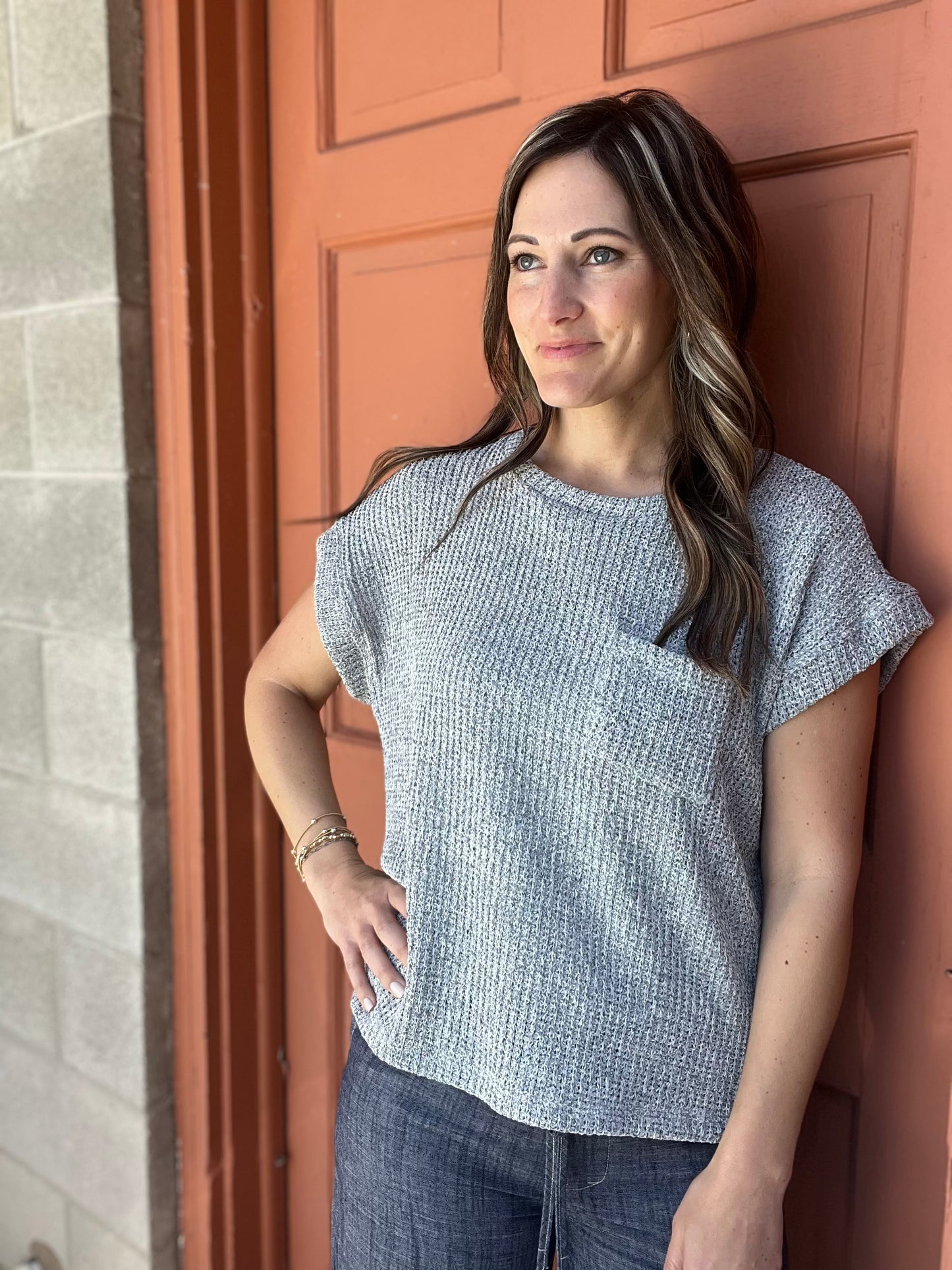 The Markol Knit Cuffed Short Sleeve With Pocket