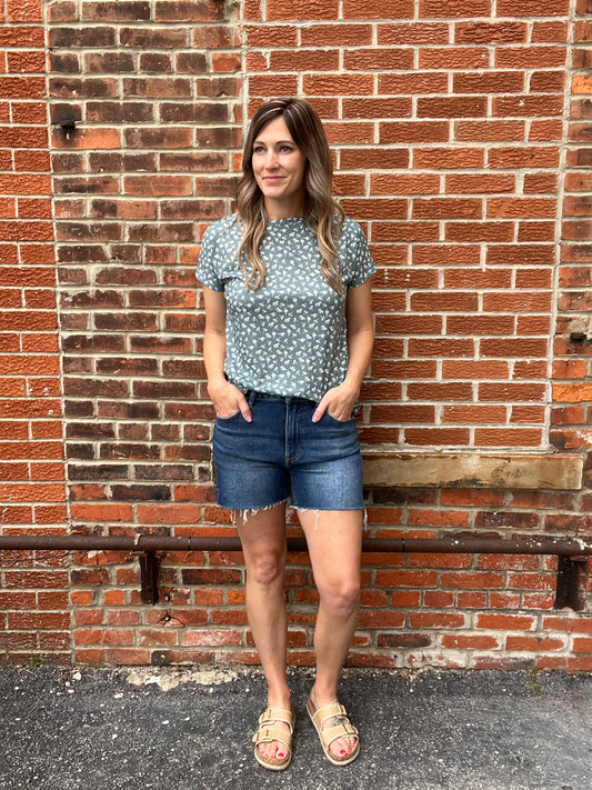 The Willow Blue Sage Floral Tee