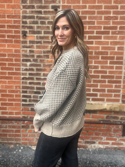 The Rhettlee Jacquard Crew Neck Sweater