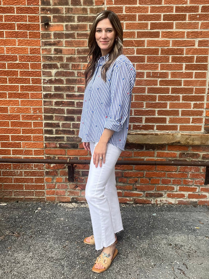 The Briller Stripped Button Up with Stars