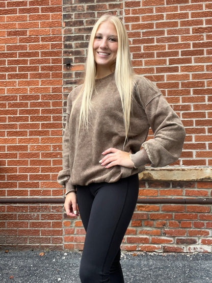 BEST SELLER! Mineral Wash Oversized Pullover Sweatshirt