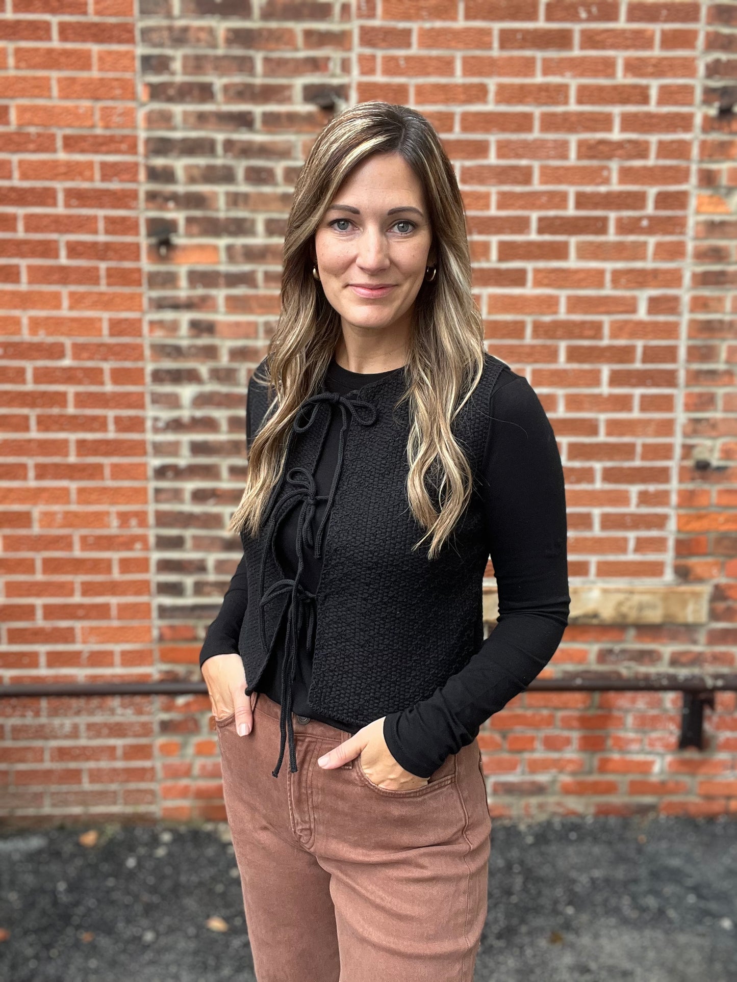 The Adell Front Tie Sweater Vest
