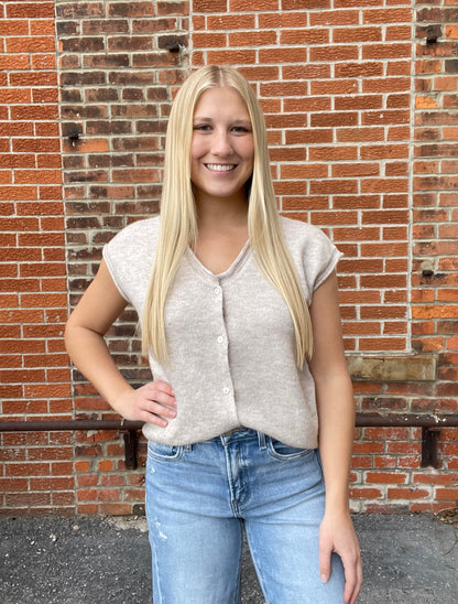 The Harlow Sleeveless Knit Cardigan Sweater