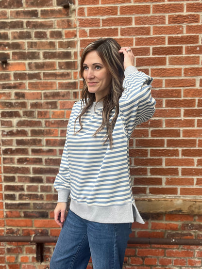 The Riley Striped Oversized Crewneck