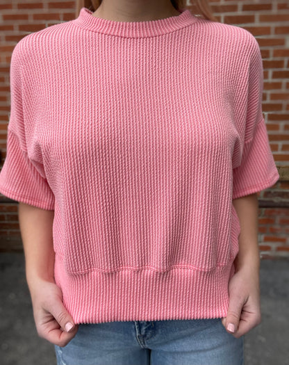 The Misti Wave Rib Short Sleeve Top