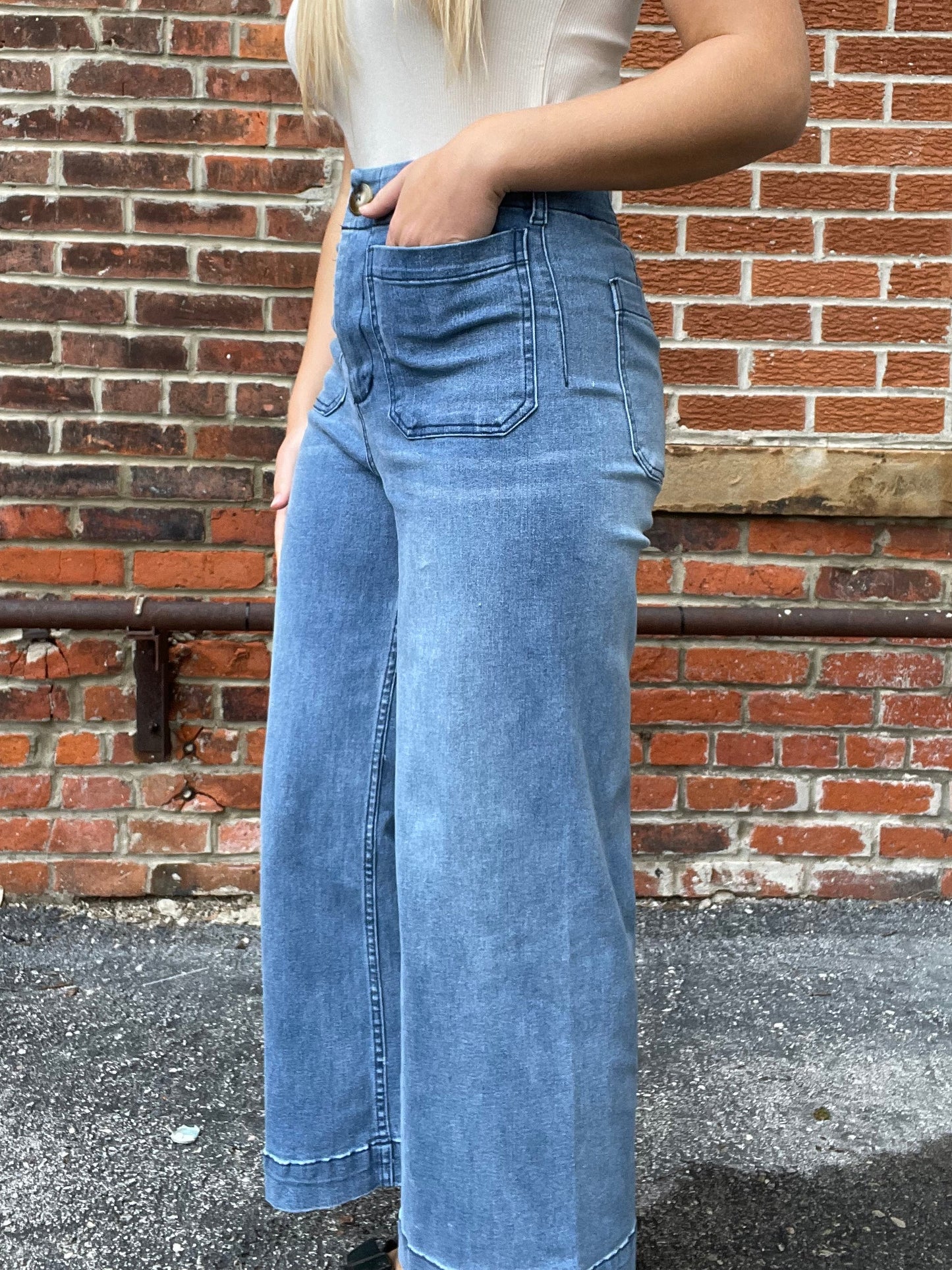 The Lettie Dark Denim Straight Leg Jeans