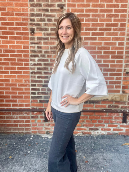 The Sandars 3/4 Sleeve Boxy Top