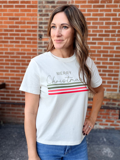 Retro Merry Christmas Cropped Tee