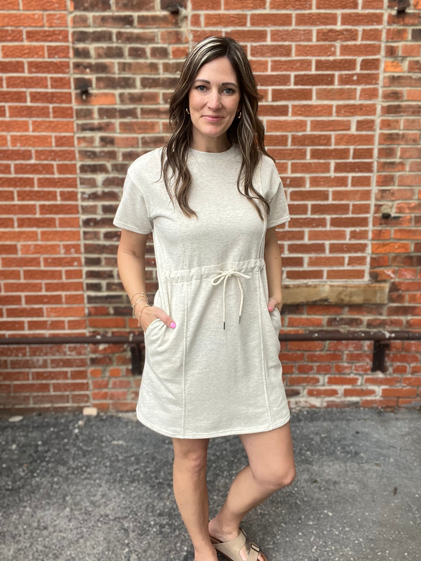 The Emilie Short Sleeve Waist Tie Mini Dress