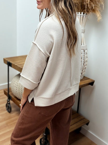 The Margot 3/4 Sleeve Textured Top