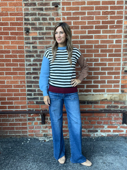 The Melia Color Block Knit Sweater