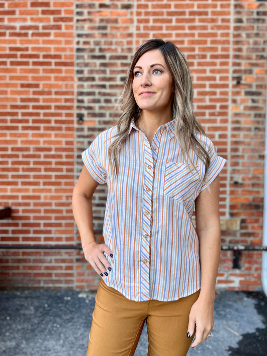 The Charleigh Striped Button Up