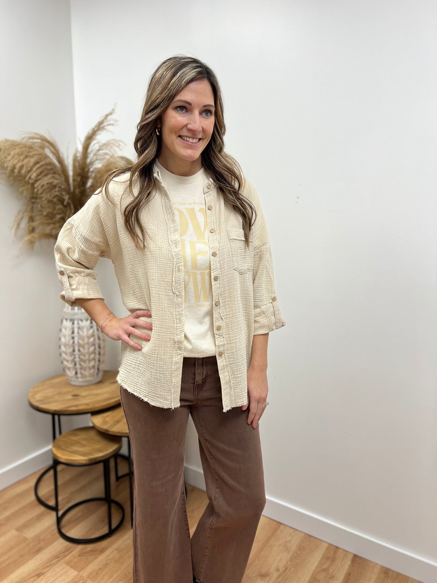 The Sedona Summer Gauze Button Up