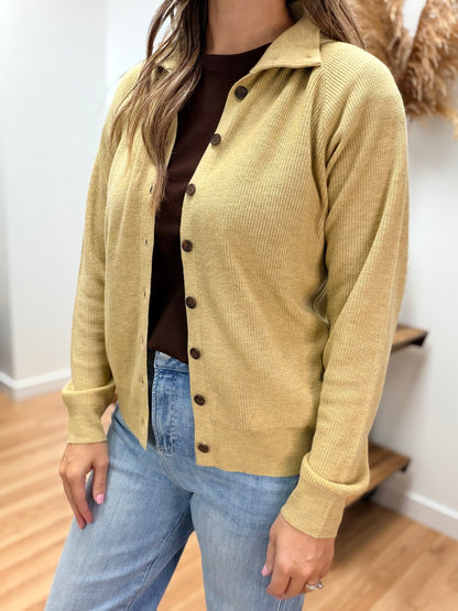 The Cliff Button Down Mock Neck Sweater
