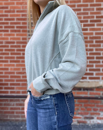 The Kelan Mineral Washed Quarter Zip