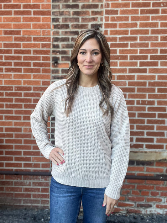 The Clara Chunky Waffle Knit Sweater BONUS BUY