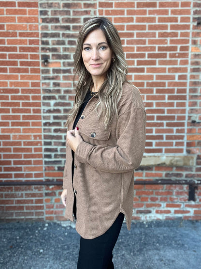 The Akira Brushed Ribbed Knit Shacket