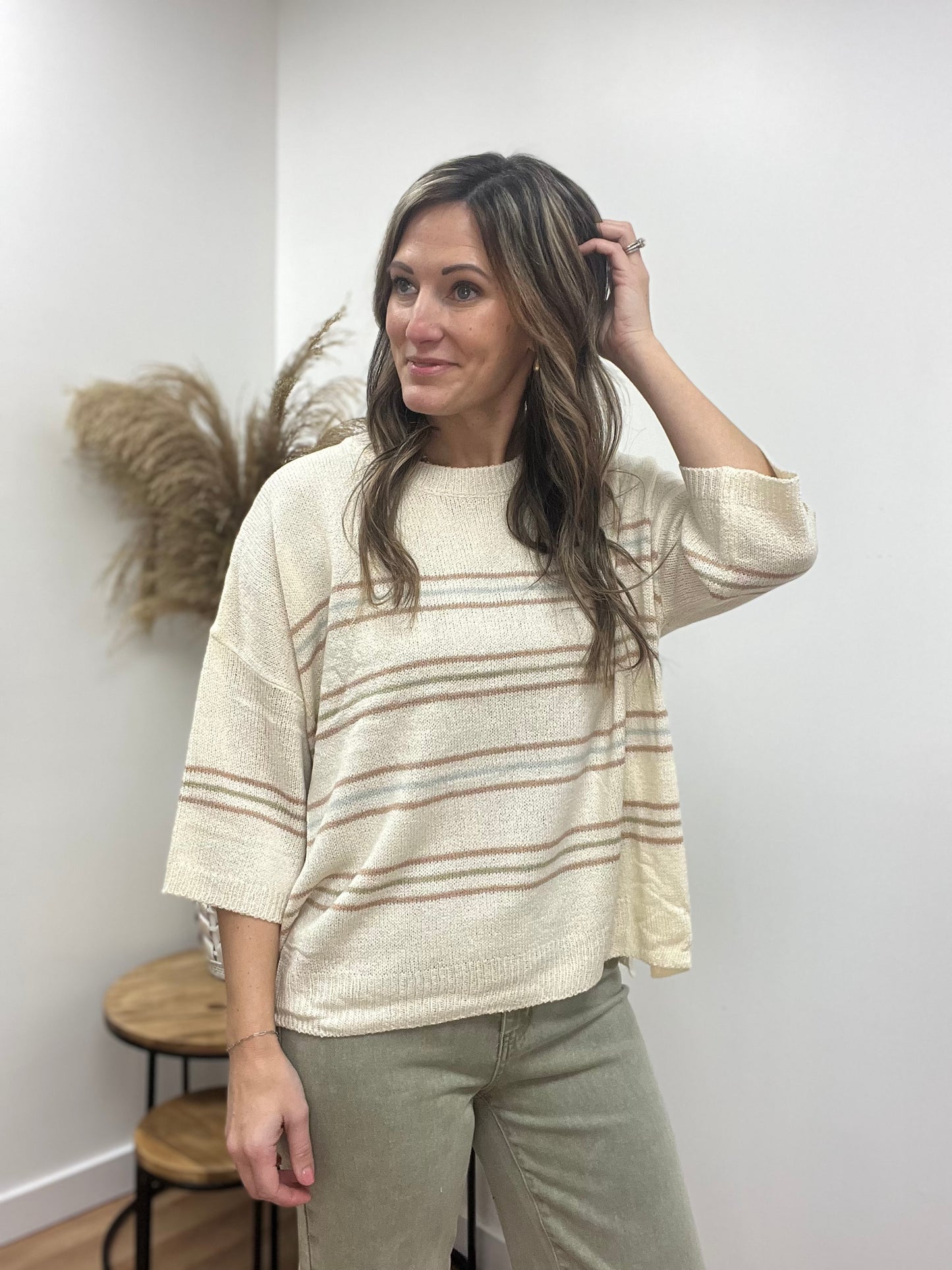 The Ryleigh Three Quarter Sleeve Sweater