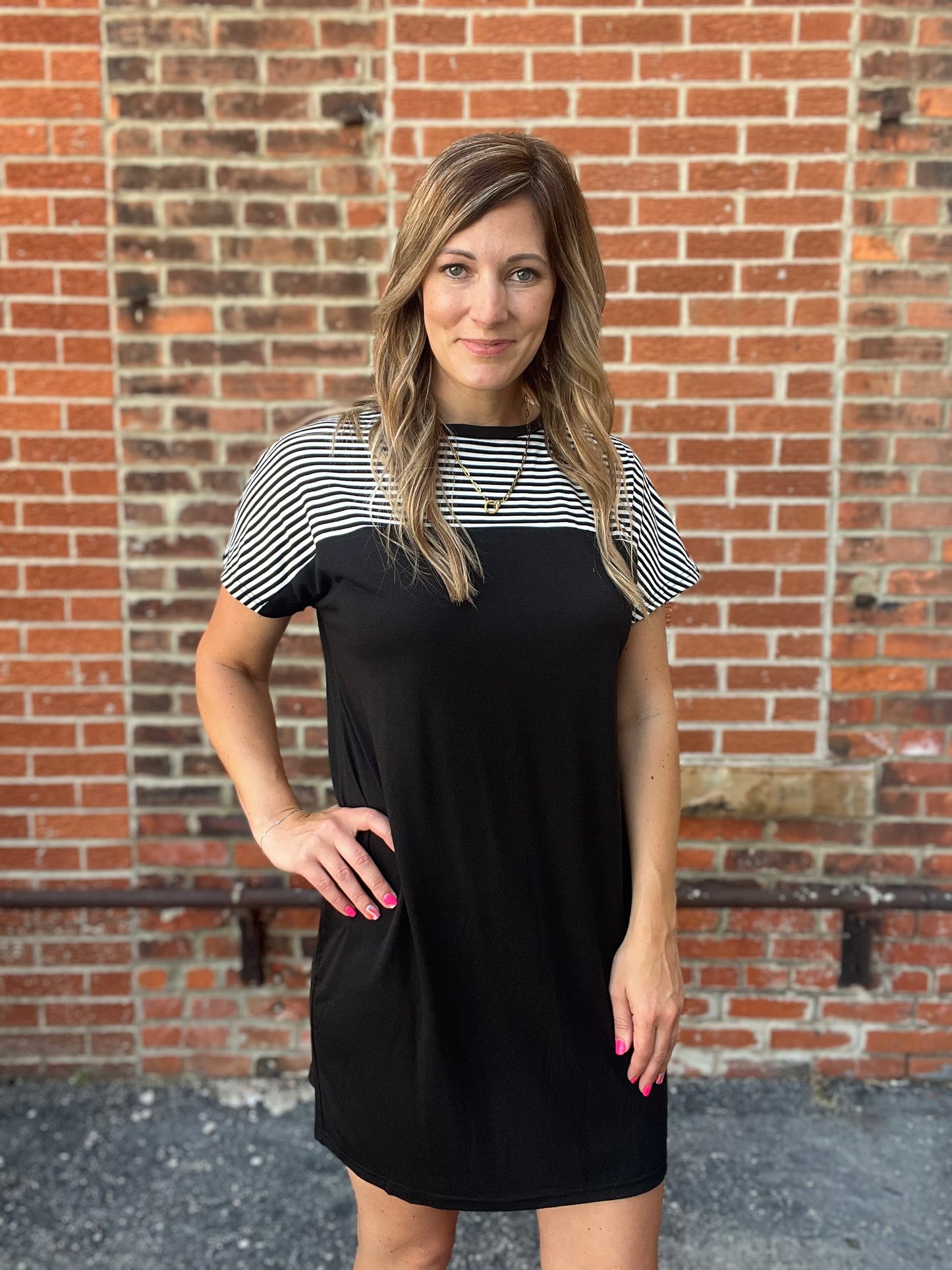 The Raylynn Black T-Shirt Dress