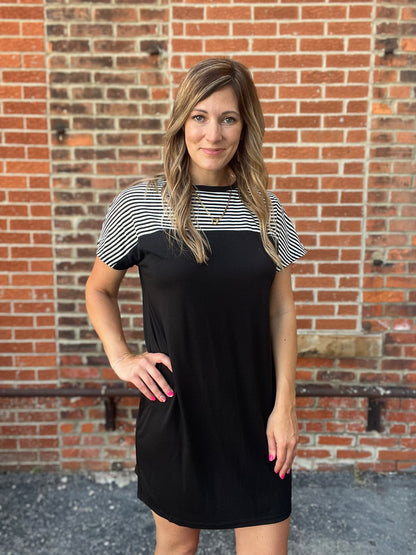 The Raylynn Black T-Shirt Dress