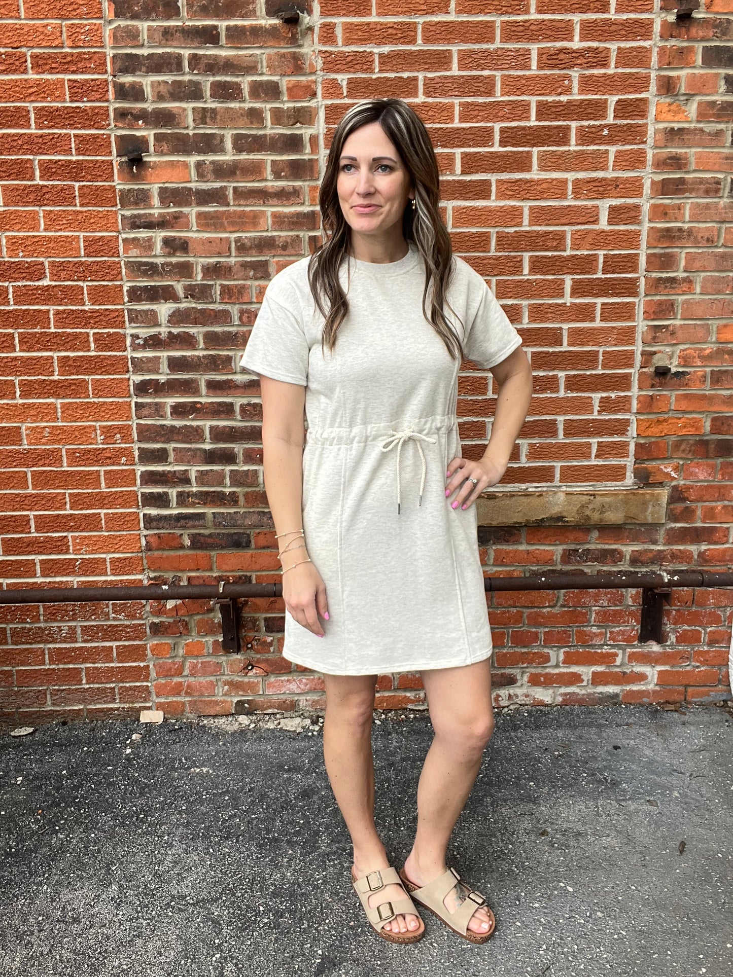 The Emilie Short Sleeve Waist Tie Mini Dress