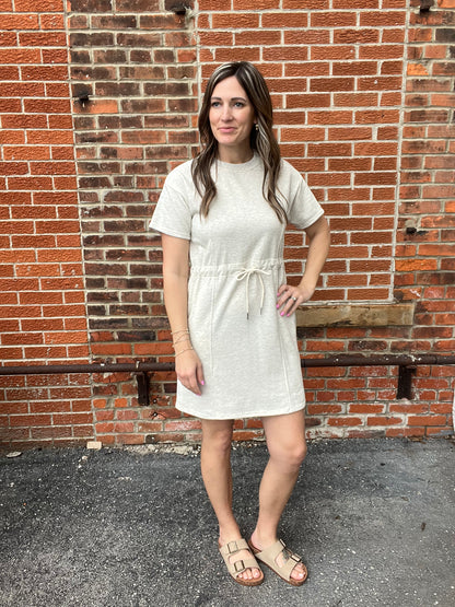 The Emilie Short Sleeve Waist Tie Mini Dress