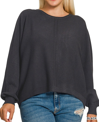 The Salma Curvy Front Seam Sweater