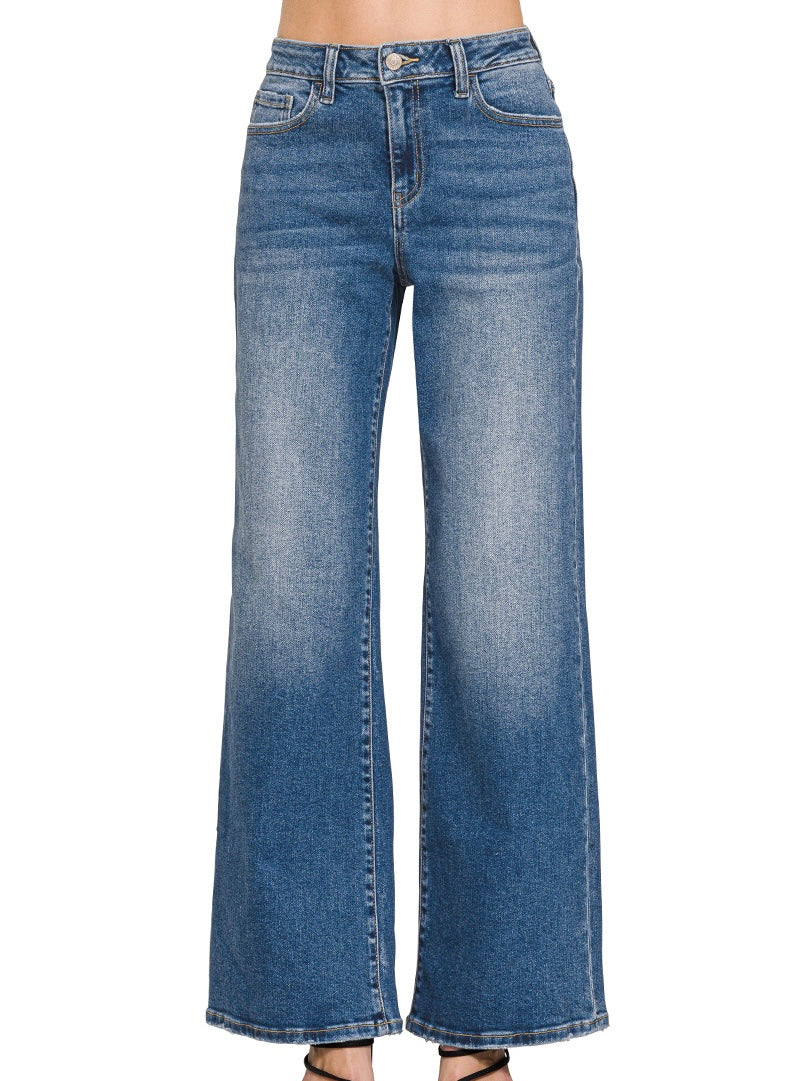 The Macey High Waisted Straight Wide Leg Jeans