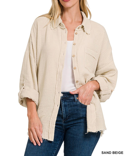 The Sedona Summer Gauze Button Up