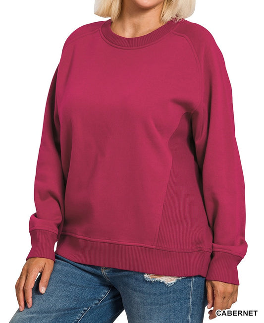 The Finny Curvy Ribbed Side Sweatshirts