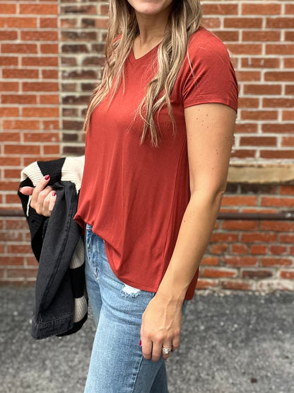 The Jane V- Neck Basic Tee